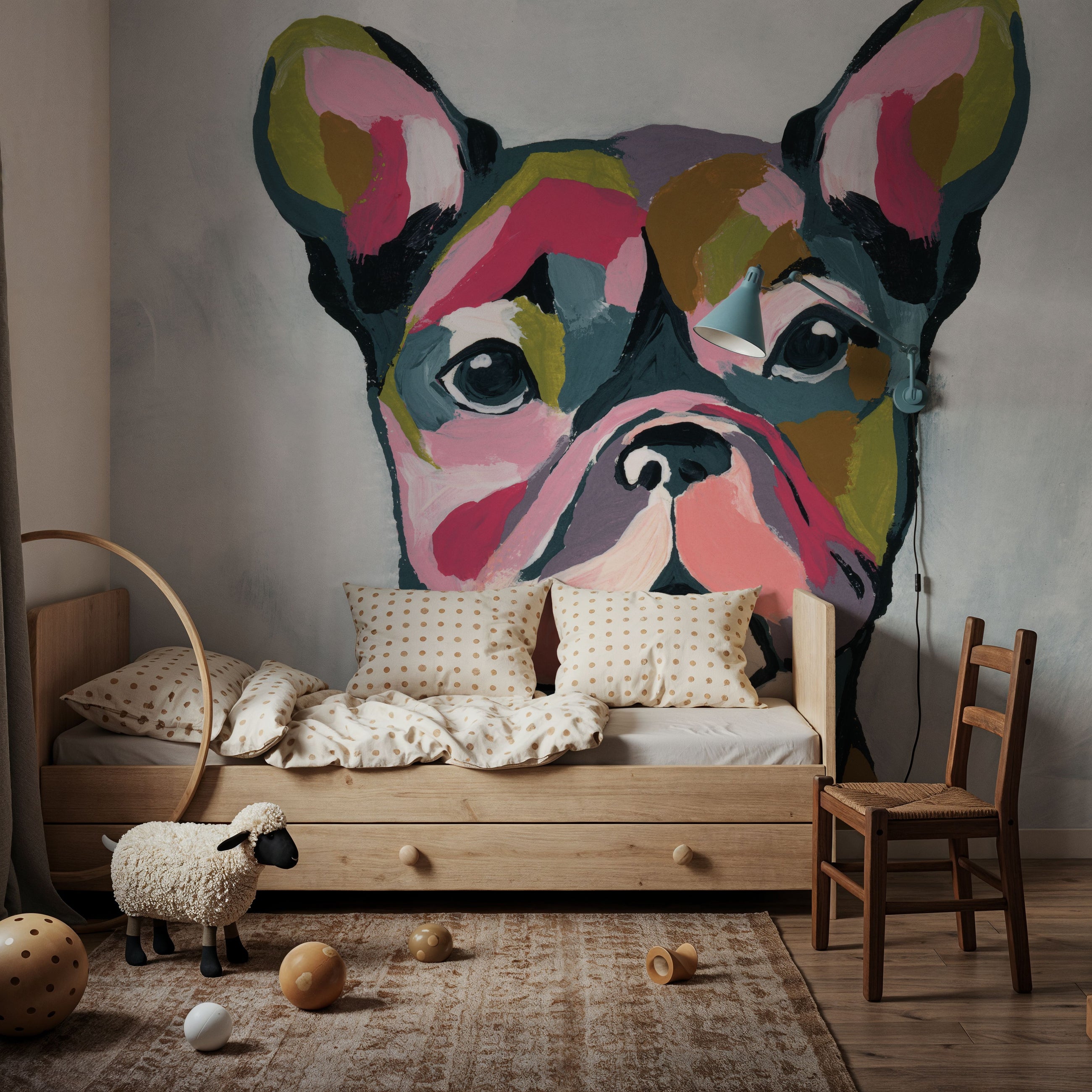 Abstract French Bulldog Mural Wallpaper