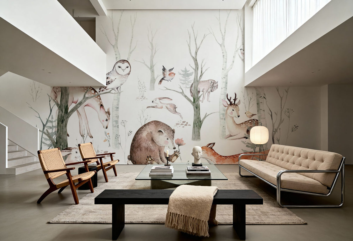 Woodland Friends Mural Wallpaper - room preview 04