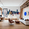 Montreal Canada Skyline Blue & Bronze Mural Wallpaper - room preview 04