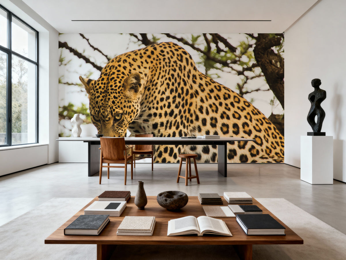 Leopard After Lunch Mural Wallpaper - room preview 04