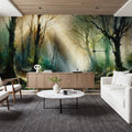 Misty Forest Awakening Mural Wallpaper - room preview 04