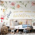 Wild Blooms IV Mural Wallpaper - Light Tone - room preview 04