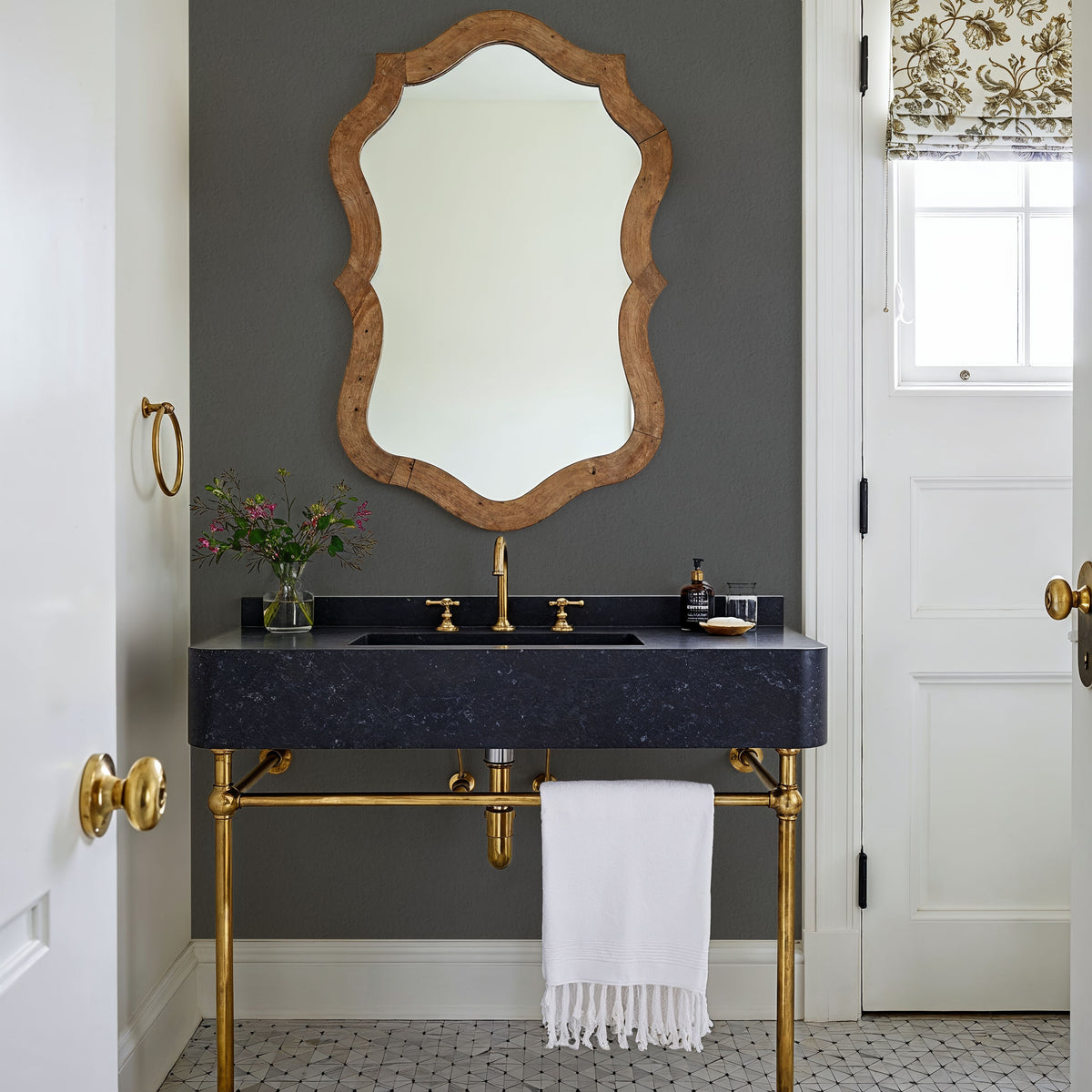Faux Sand Stucco Finish, Graphite Mural Wallpaper - room preview 04