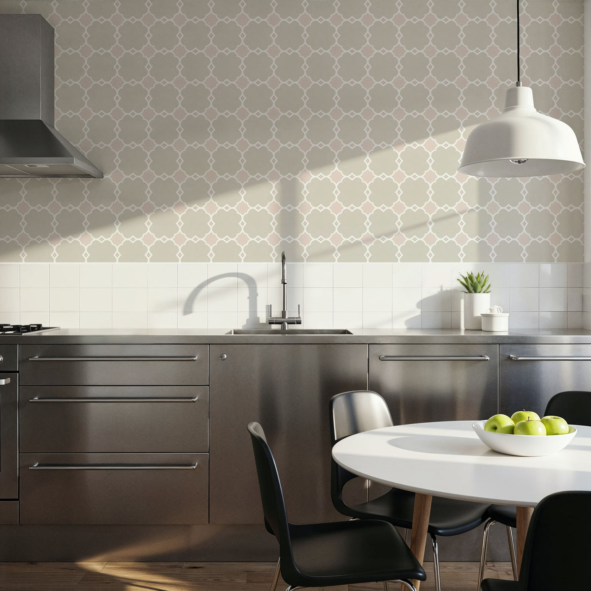 Zelij Flower Squares Mural Wallpaper - room preview 04