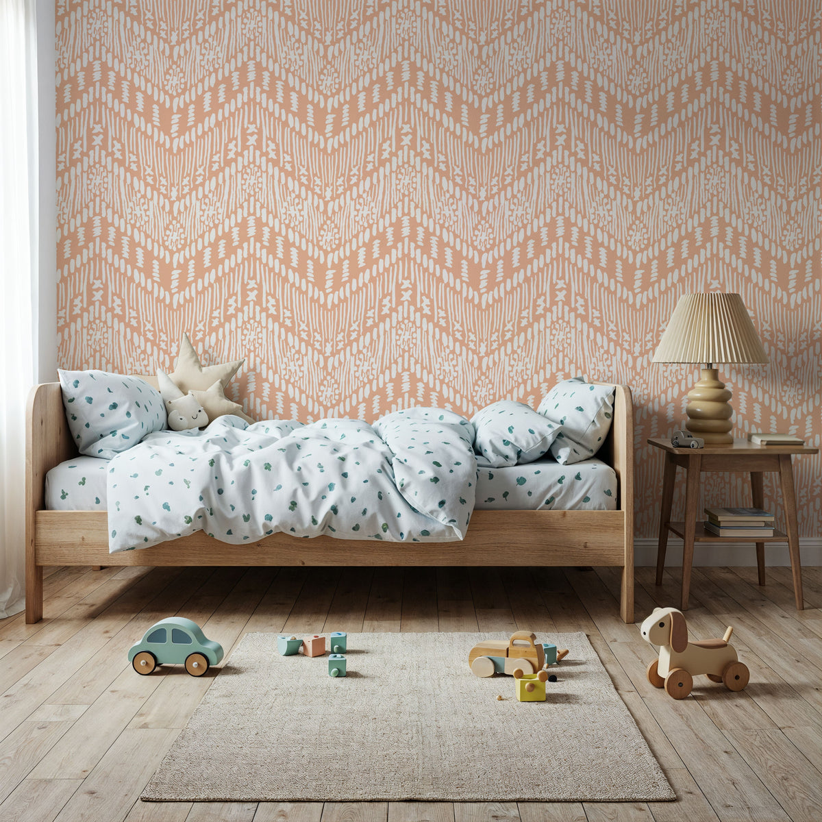 Macrame Jigsaw Coral Mural Wallpaper - room preview 04