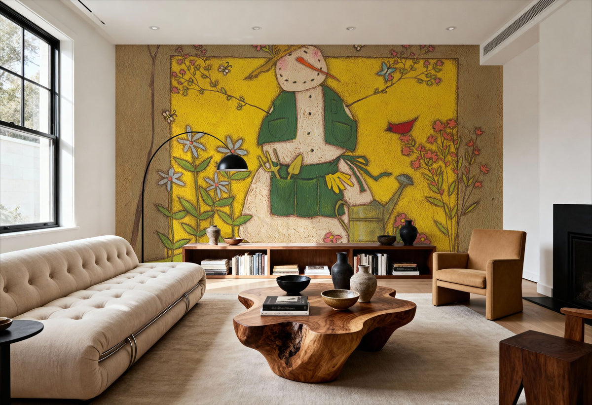 Seasonal Snowman V Mural Wallpaper - room preview 04
