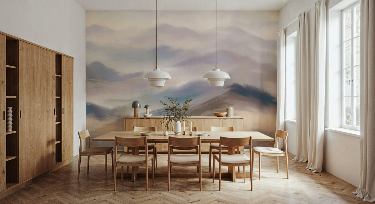 Foggy Mountains, Earth Mural Wallpaper - room preview 04