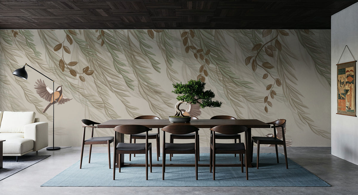 Willow & Birds, Sand Mural Wallpaper - room preview 04
