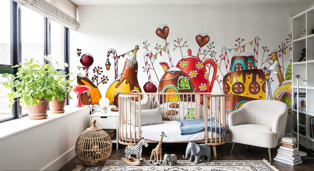 Christmas in Candyland Mural Wallpaper - room preview 04