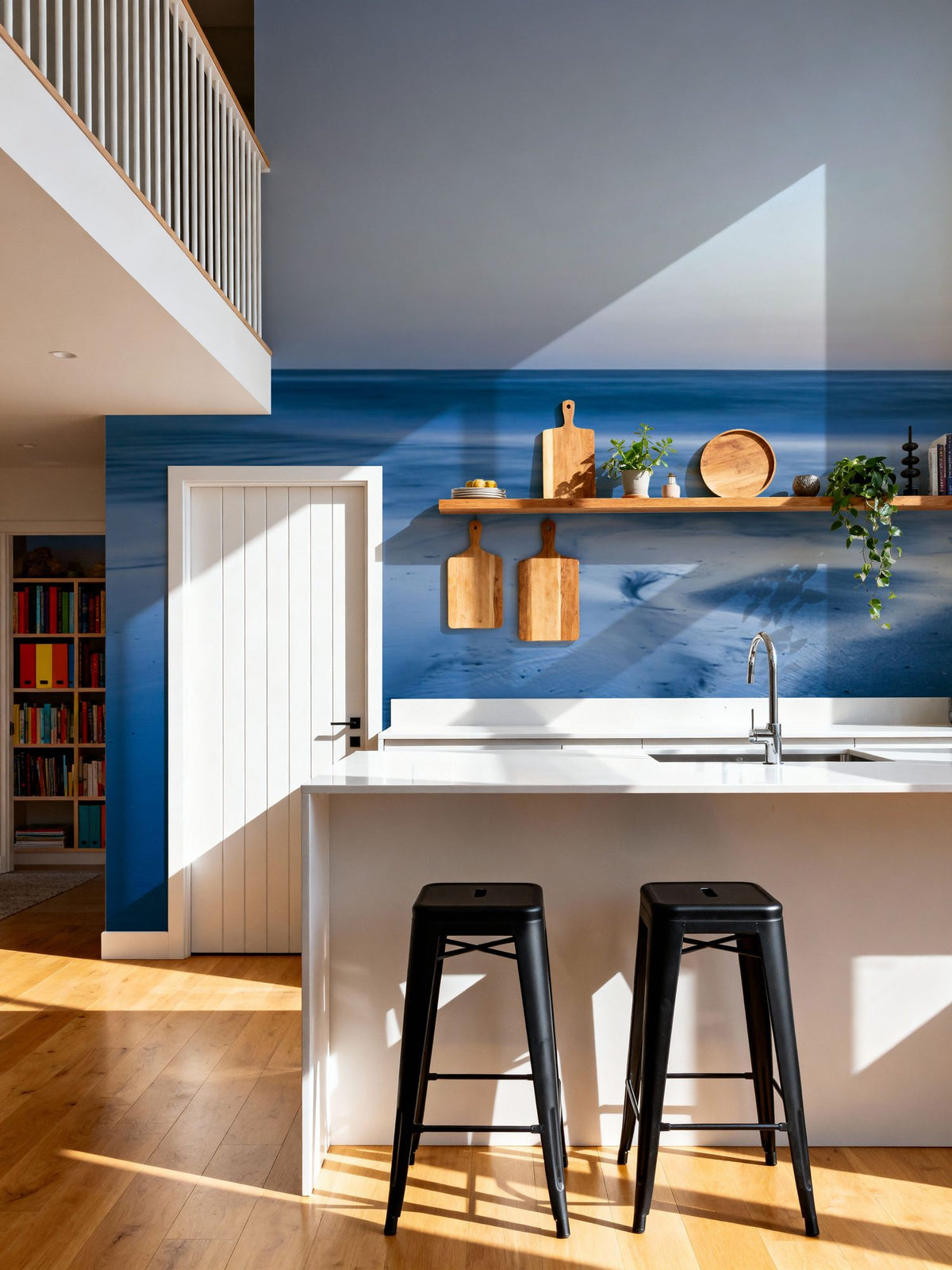 Full Moon Sea Mural Wallpaper - room preview 04
