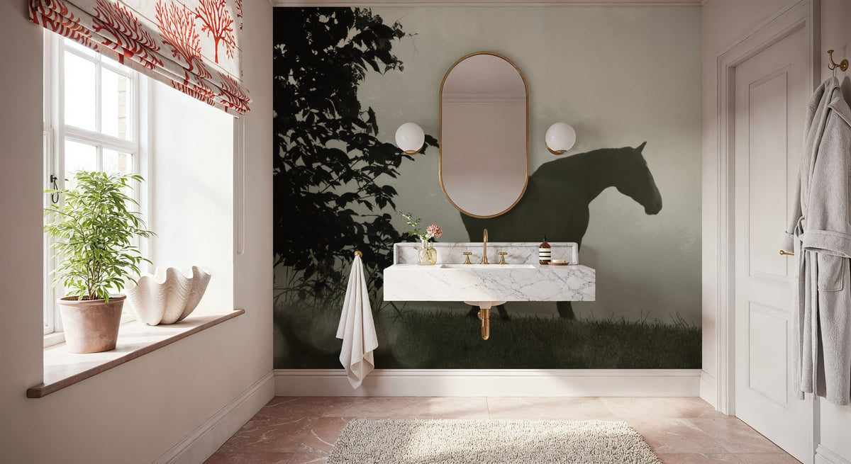 Morning Meadow Horses II Mural Wallpaper - room preview 04