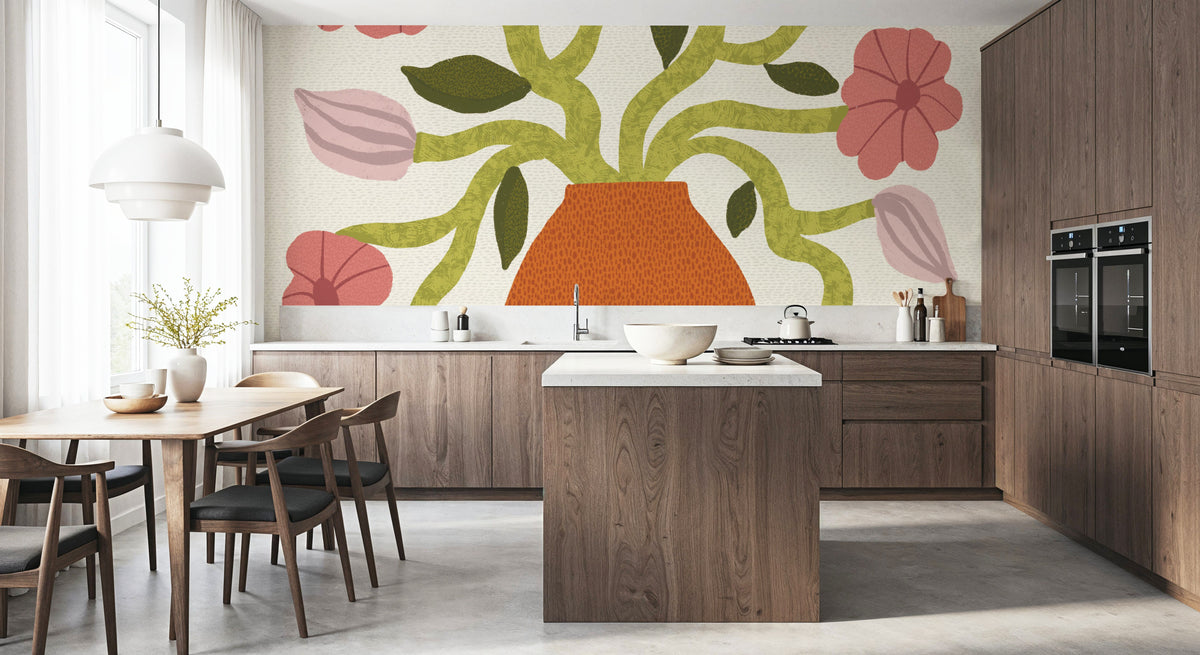 Flower Pot II Mural Wallpaper - room preview 04
