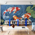 Koi Fish Mural Wallpaper - room preview 04