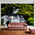 Mossy Rock Waterfall Mural Wallpaper - room preview 04