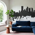 Pittsburg Pennsylvania Skyline Black & White Mural Wallpaper - room preview 04