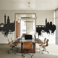 Shrewsbury England Skyline Black & White Mural Wallpaper - room preview 04