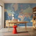 World Map Cities - Vickie Mural Wallpaper - room preview 04