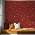 Hidden Peonies, Pink on Brick Mural Wallpaper - room preview 04