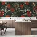 Contemporary Clematis Mural Wallpaper - Neutral Tone - room preview 04