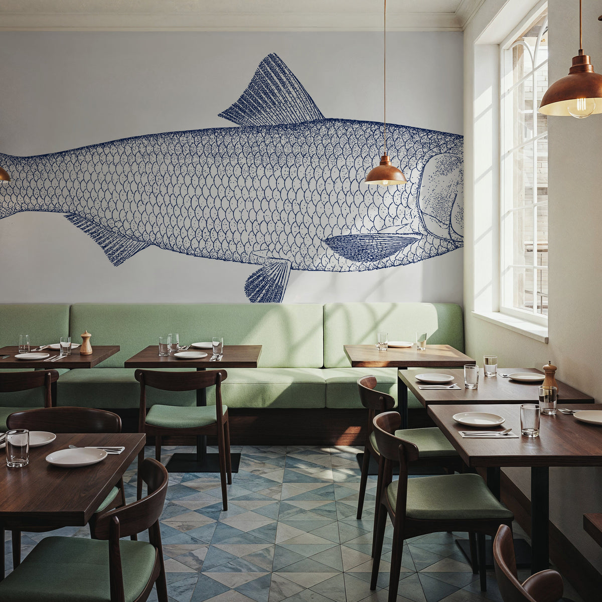 Skipjack Herring Mural Wallpaper - room preview 04