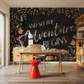 Woodland Whimsy I Black Mural Wallpaper - room preview 04
