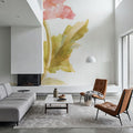 Garden Poppy on White Mural Wallpaper - room preview 04