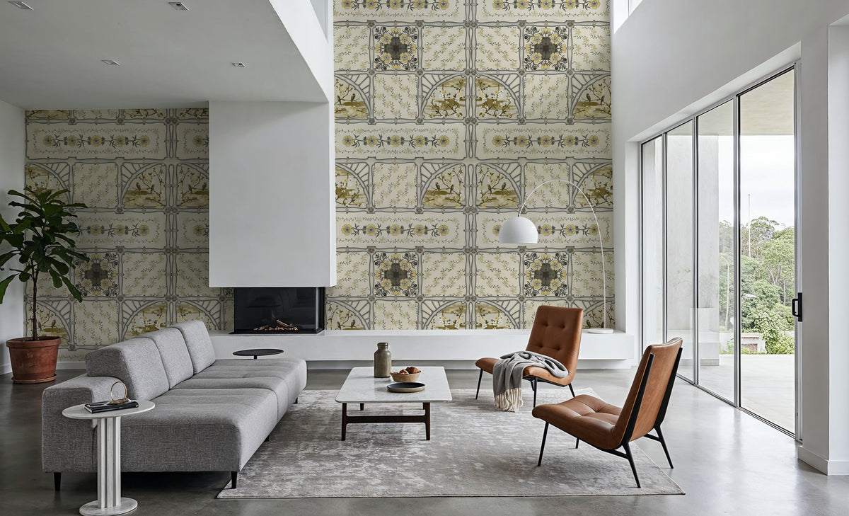 Sakura & Bird, Olive Mural Wallpaper - room preview 04