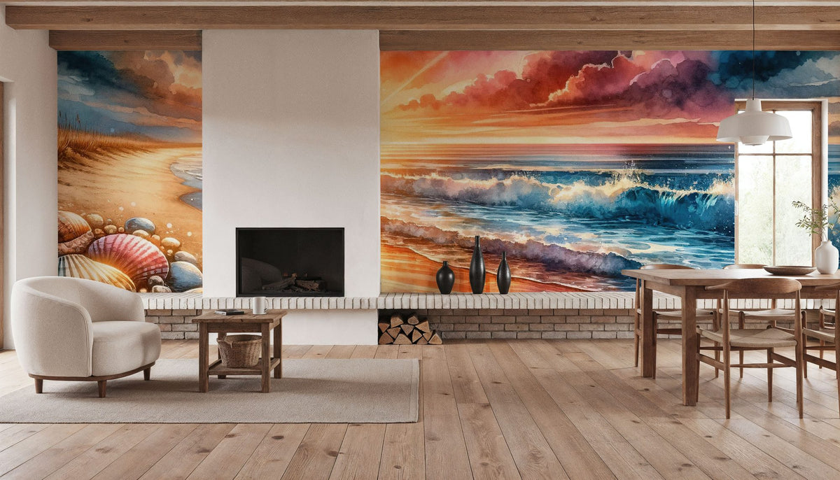 Ocean Twilight Mural Wallpaper - room preview 04