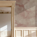 Painted Dreamy Clouds, Dusty Rose Mural Wallpaper - room preview 04