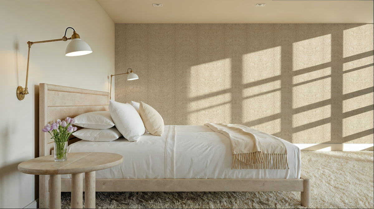 Burl Wood, Ecru Mural Wallpaper - room preview 04