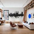St Gallen Switzerland Skyline Black & White Mural Wallpaper - room preview 04