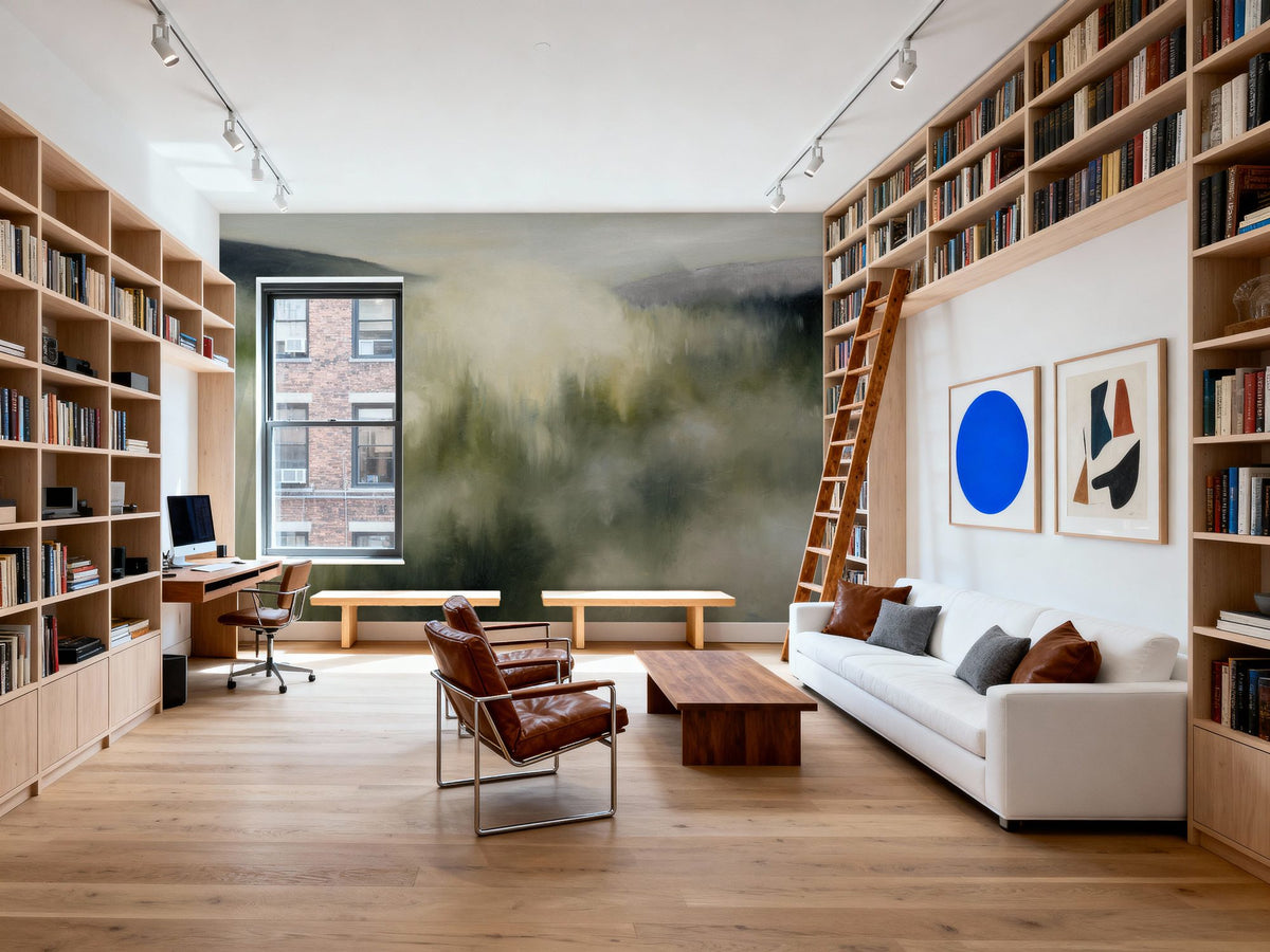 Neutral Valley Clouds Mural Wallpaper - room preview 04