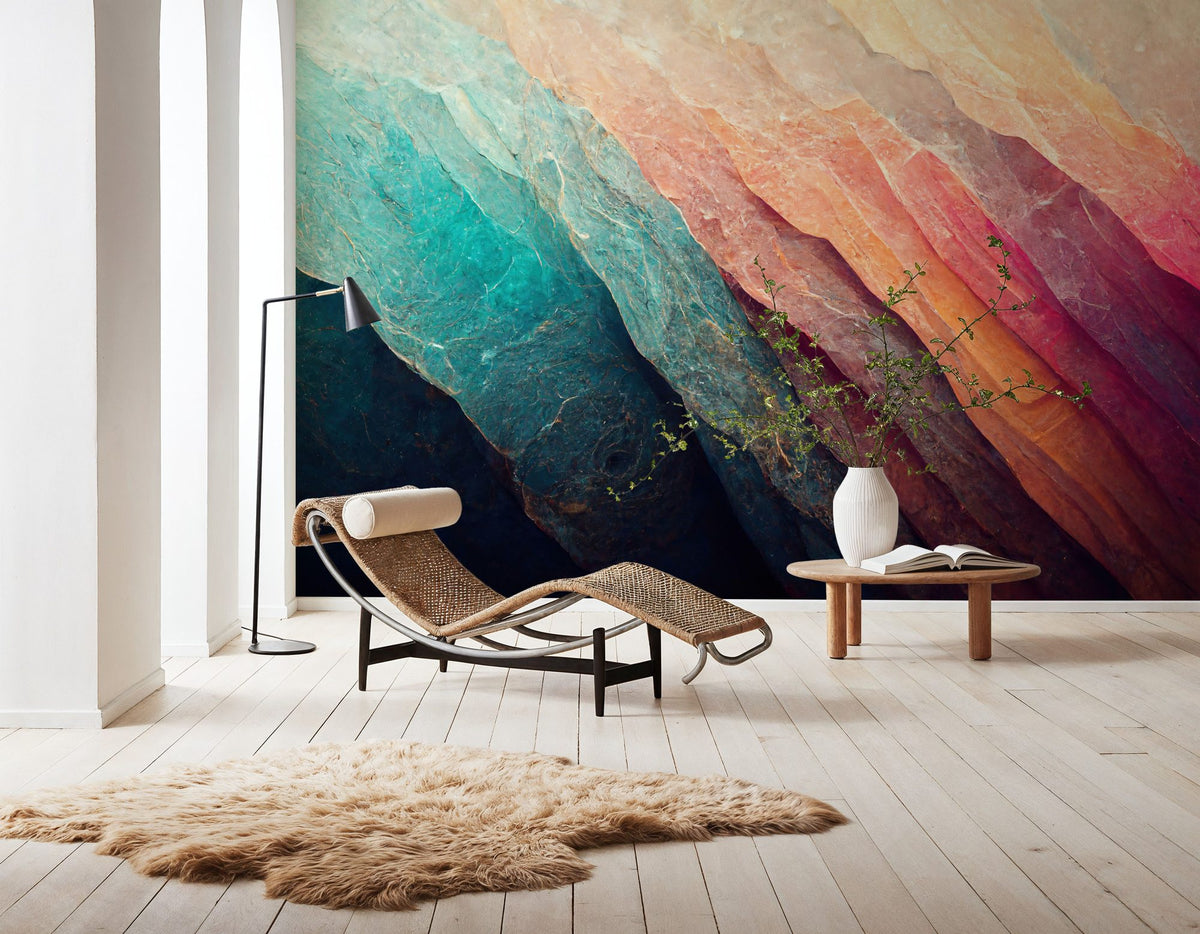 Rainbow Stone Mural Wallpaper - room preview 04