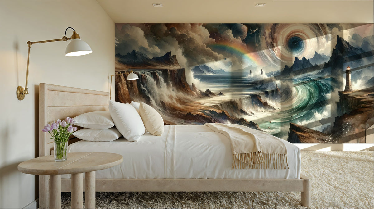 Tempest's Dance in an Abstract Whirl Mural Wallpaper - room preview 04