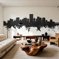 Richmond Virginia Skyline Black & White Mural Wallpaper - room preview 04