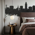 Lincoln Nebraska Skyline Black & White Mural Wallpaper - room preview 04