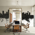 Vancouver Canada Skyline Black & White Mural Wallpaper - room preview 04