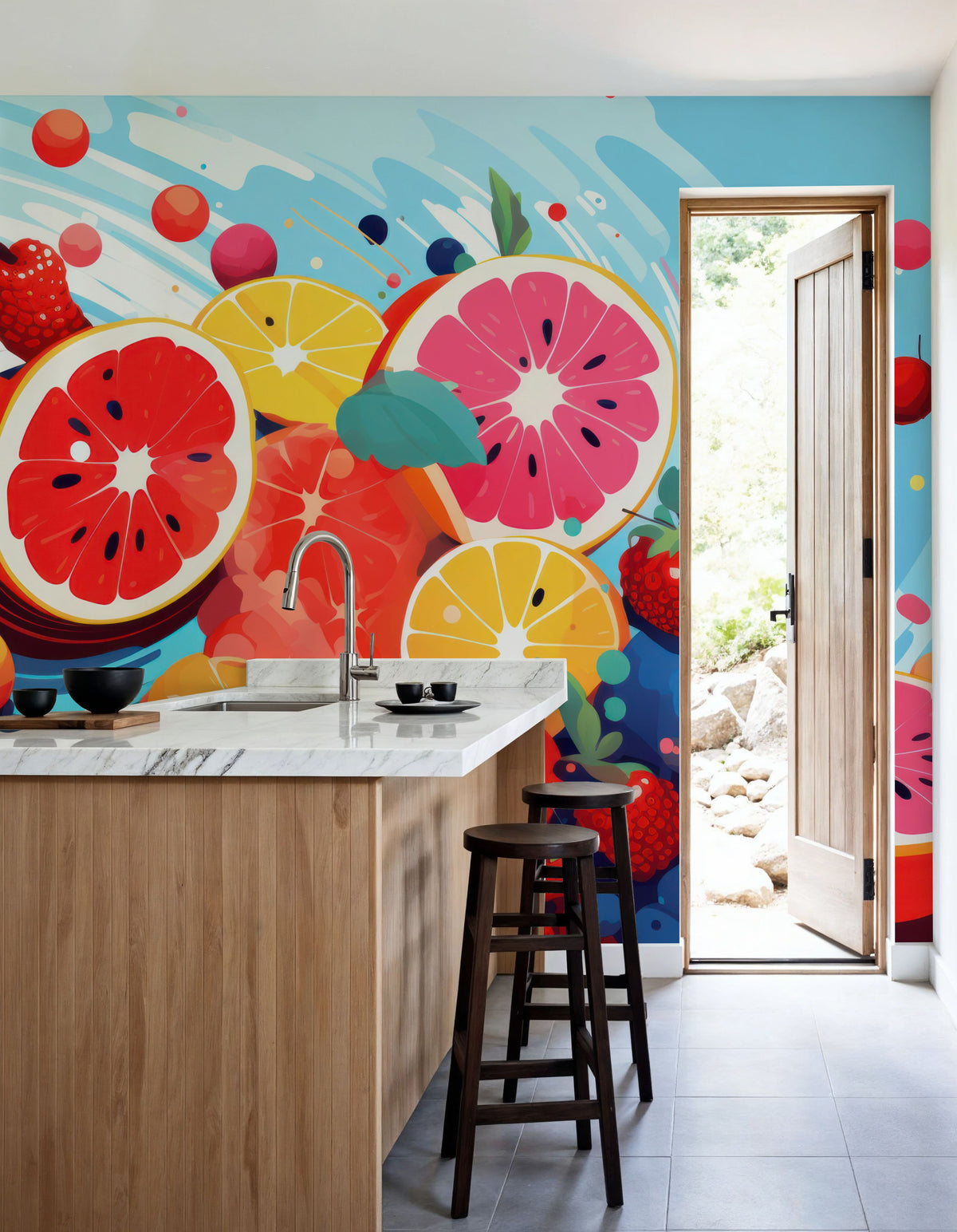 Fruits Approaching Mural Wallpaper - room preview 04