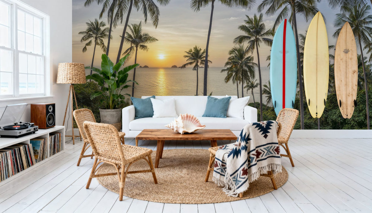 Tropical Sunset Vista Mural Wallpaper - room preview 04