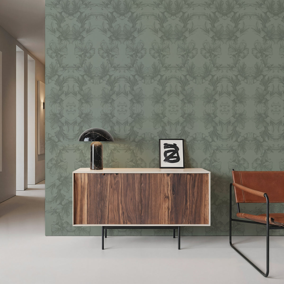 Flower Bridges Mint Mural Wallpaper - room preview 04