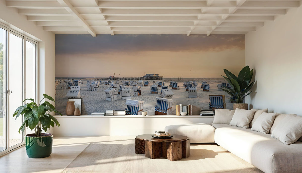 German Beach Sunrise Mural Wallpaper - room preview 04