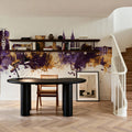 Paramaribo Suriname Skyline Purple & Gold Mural Wallpaper - room preview 04