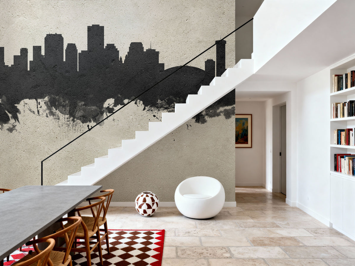New Orleans Louisiana Skyline Concrete Mural Wallpaper - room preview 04