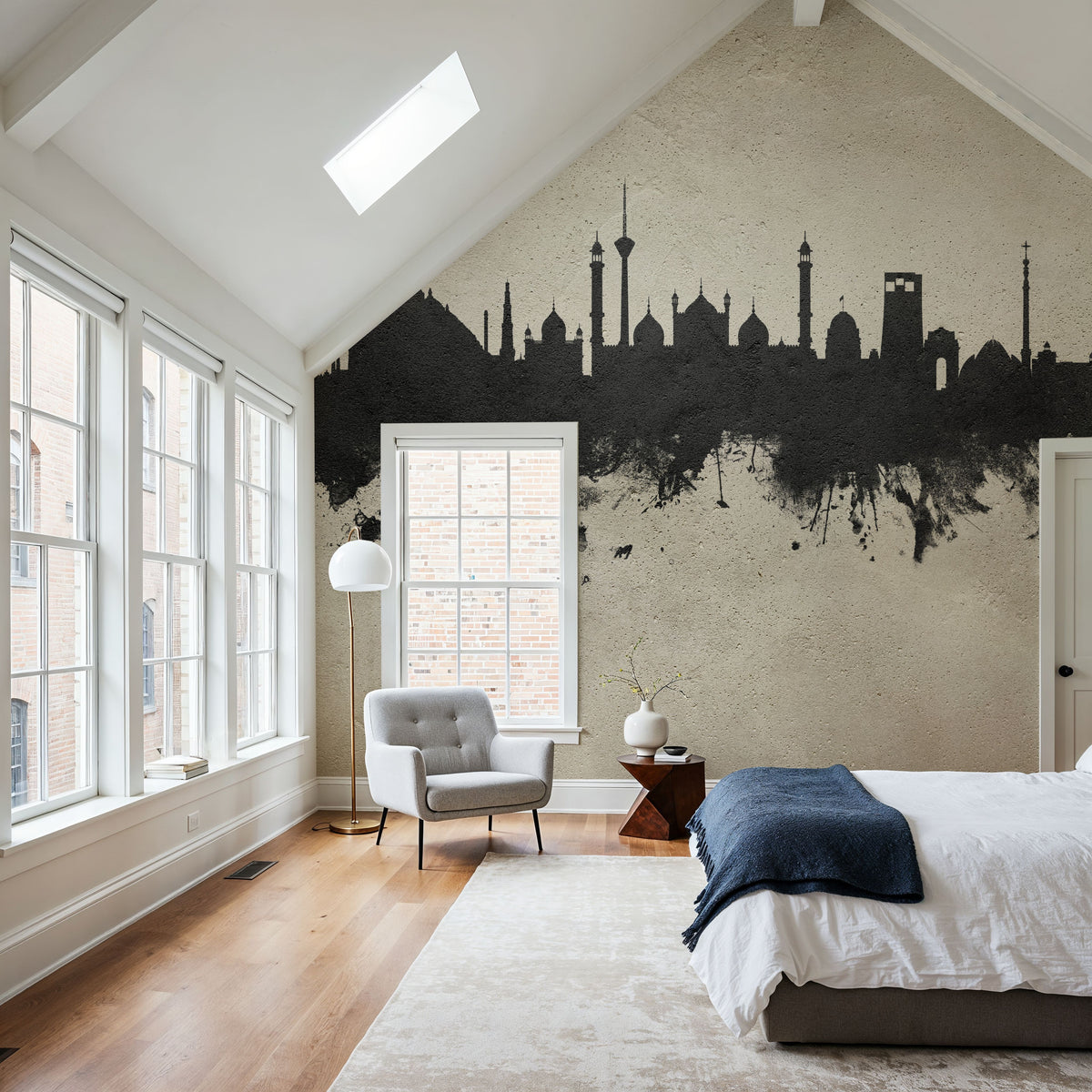 New Delhi India Skyline Mural Wallpaper - room preview 04