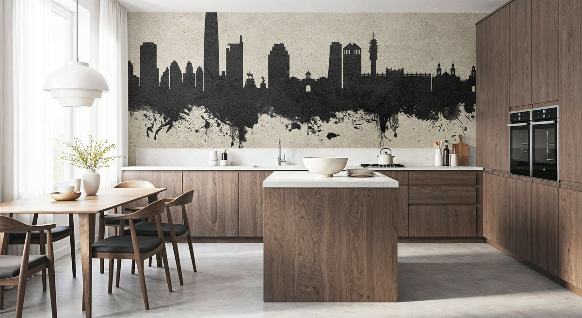 Santiago De Chile Skyline Concrete Mural Wallpaper - room preview 04