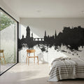 Stirling Scotland Skyline Black & White Mural Wallpaper - room preview 04