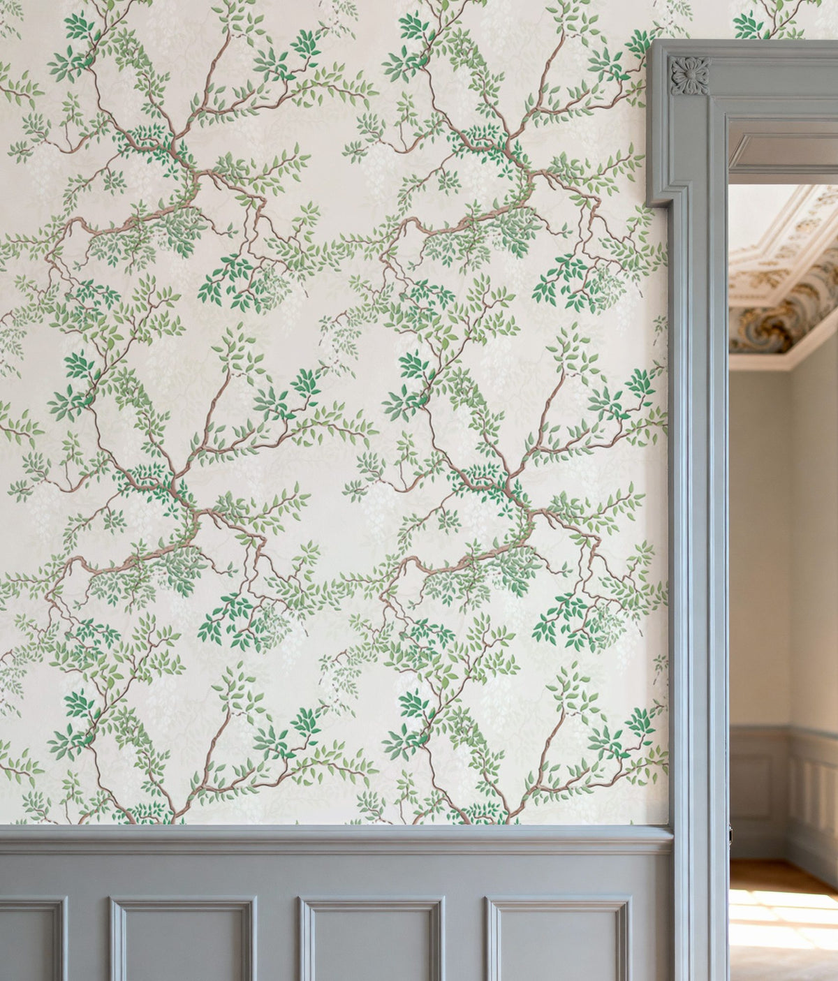 Climbing Wisteria, Ecru Mural Wallpaper - room preview 04