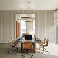 Wavy Stripes, Mocha Mural Wallpaper - room preview 04
