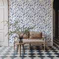 Sino Flowers Light Blue Mural Wallpaper - room preview 04