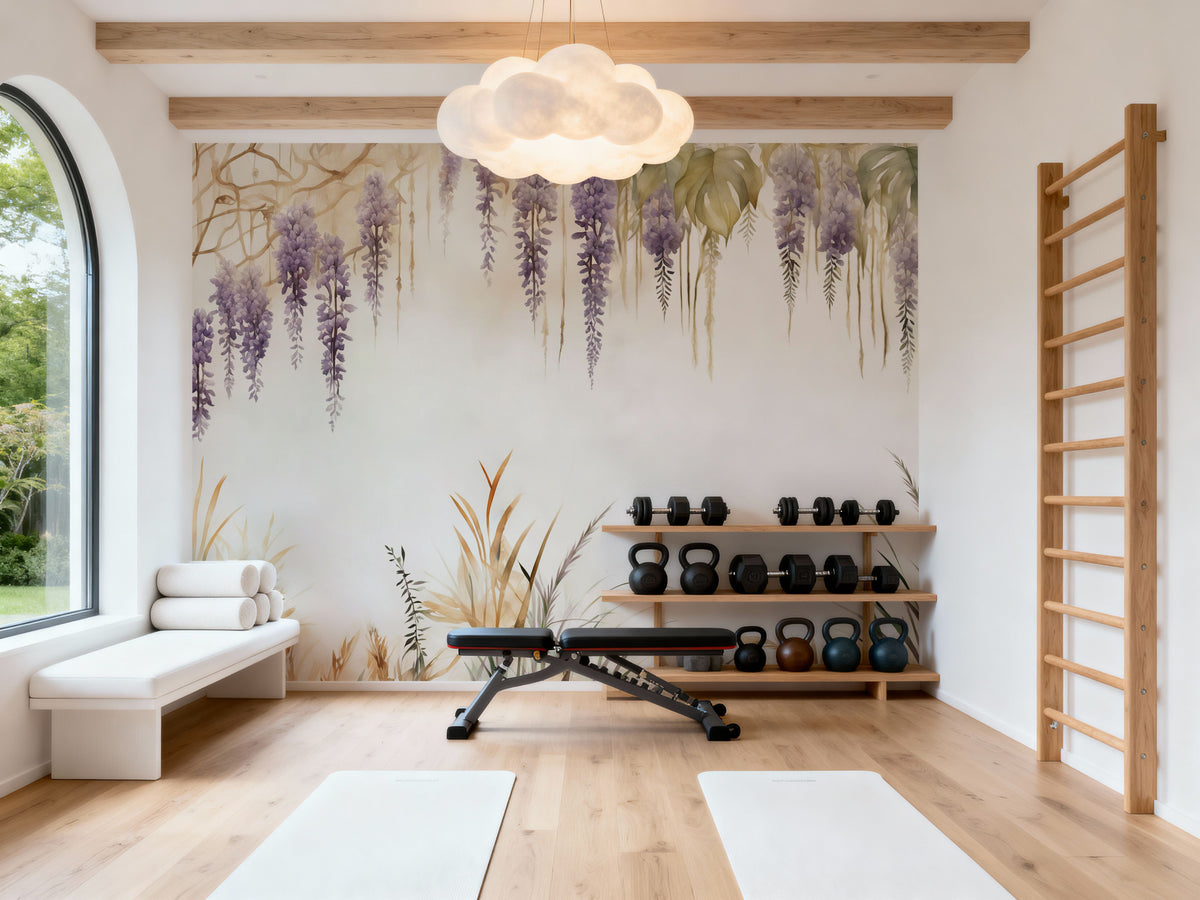 Wisteria and Field Grasses Mural Wallpaper - room preview 04